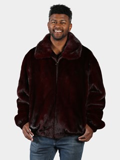 Man's Burgundy Mink Fur Jacket