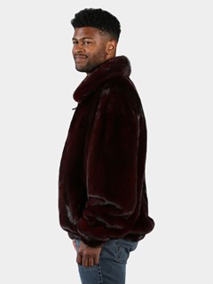 Man's Burgundy Mink Fur Jacket