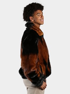 Man's Whiskey Degrade Mink Fur Jacket