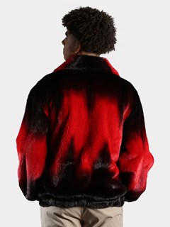 Man's Red Degrade Mink Fur Jacket