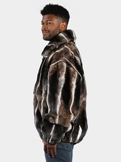 Man's Brown Rex Rabbit Fur Jacket