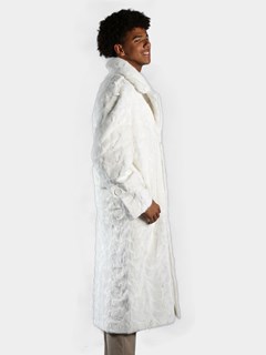 Man's White Mink Section Full Length Fur Coat