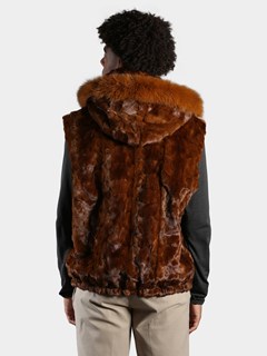 Man's Whiskey Diamond Mink Fur Vest