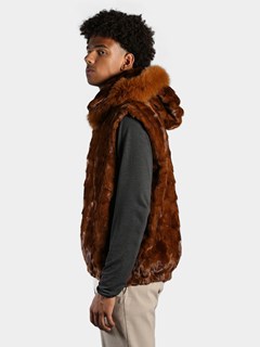 Man's Whiskey Diamond Mink Fur Vest