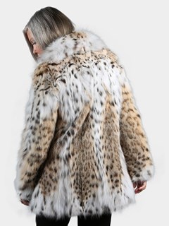 Woman's Natural Cat Lynx Fur Jacket