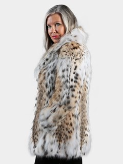 Woman's Natural Cat Lynx Fur Jacket