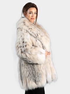 Woman's Natural Canadian Lynx Fur Stroller