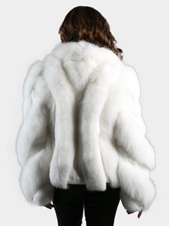 Woman's Dyed White Fox Fur Jacket