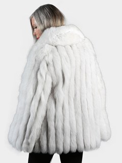 Woman's Natural Blue Fox Fur Jacket