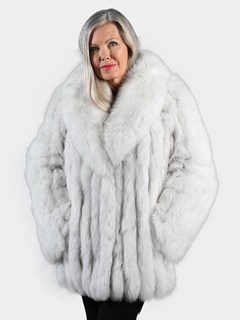 Woman's Natural Blue Fox Fur Jacket