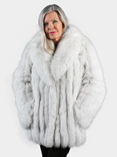 Woman's Natural Blue Fox Fur Jacket