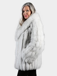 Woman's Natural Blue Fox Fur Jacket