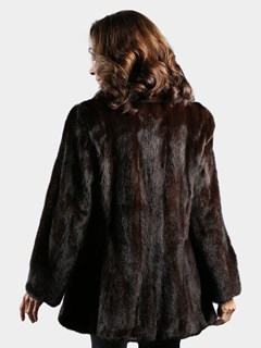 Woman's Mahogany Female Mink Fur Jacket