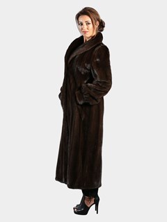 Woman's Mahogany Female Mink Fur Coat