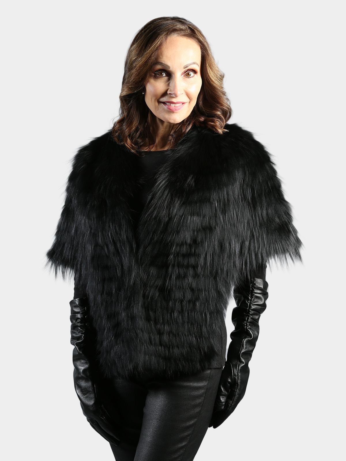 Woman's Dyed Black Fox Fur Stole