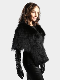 Woman's Dyed Black Fox Fur Stole