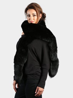 Woman's Black Fox Fur Fling