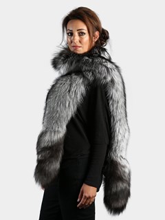 Woman's Natural Silver Fox Fur Fling