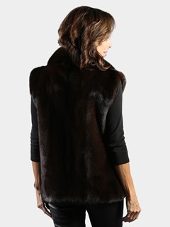 Woman's Mahogany Mink Fur Vest  Reversible to Nappa Lamb