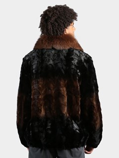 Man's Brown Degrade Mink Fur Jacket