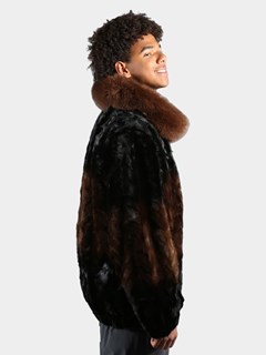 Man's Brown Degrade Mink Fur Jacket