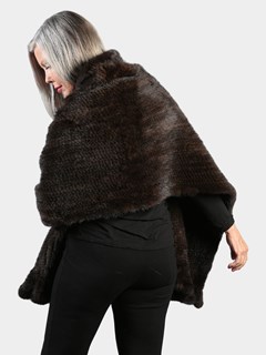 Woman's Mahogany Knitted Mink Fur Stole