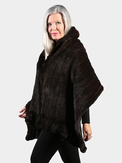 Woman's Mahogany Knitted Mink Fur Stole