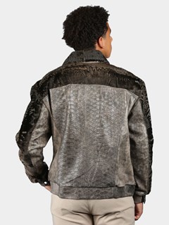 Man's Olive Green Lamb Leather Jacket