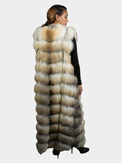 Woman's Natural Golden Isle Fox Long Fur Vest