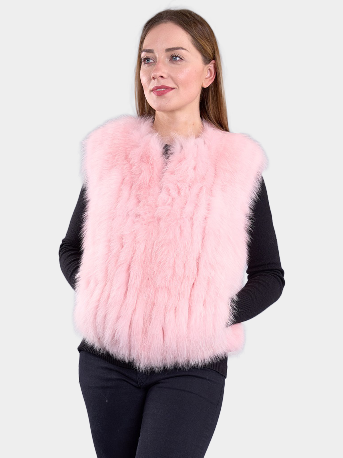 Gorski Woman's Light Pink Fox Fur Vest