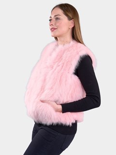 Gorski Woman's Light Pink Fox Fur Vest