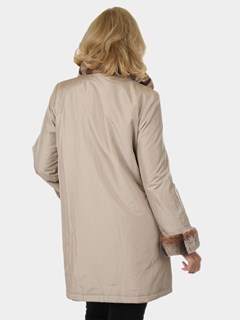 Woman's New Rain Taffeta Stroller Reversible from Beige to Brown