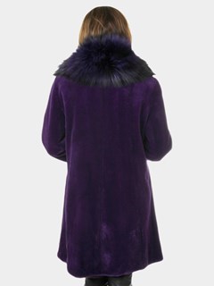 Woman's New Purple Sheared Mink Fur Stroller