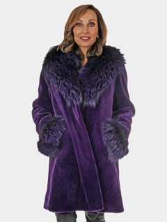 Day Furs Inc. Woman's Two Tone Sheared Mink Fur Jacket