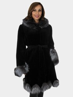 Woman's New Black Sheared Mink Fur Stroller