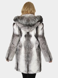 Day Furs Inc. Woman's Cross Mink Fur Coat