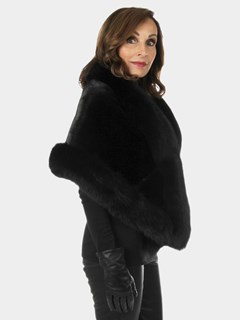 Woman's New Black Mink Fur Stole