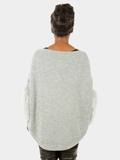 Woman's New Light Grey Knitted Poncho