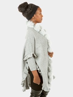 Woman's New Light Grey Knitted Shawl