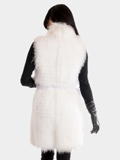 Women's White Finnish Raccoon Fur Vest