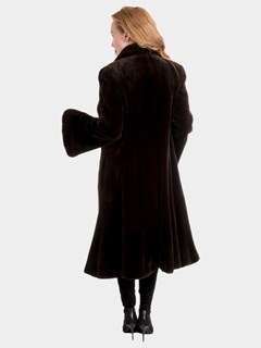 Women's Brown Sheared Mink Fur Coat