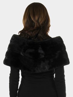 Woman's New Carolyn Rowan Black Emilia Mink Fur Shrug