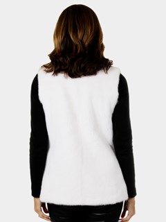 Woman's New Carolyn Rowan White Mink Fur Vest with Pockets