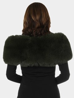 Woman's New Carolyn Rowan Green Fox Fur Shoulder Stole
