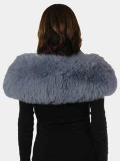 Woman's New Carolyn Rowan Powder Blue Sabrina Fox Fur Shoulder Stole