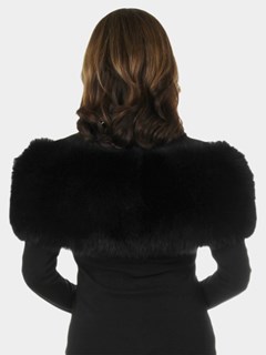 Woman's New Carolyn Rowan Black Sabrina Fox Fur Shoulder Stole