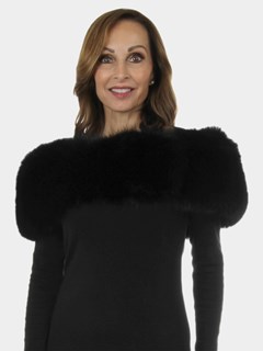 Woman's New Carolyn Rowan Black Sabrina Fox Fur Shoulder Stole