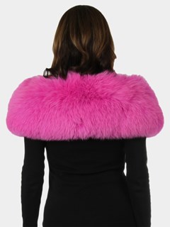 Woman's New Carolyn Rowan Hot Pink Fox Fur Shoulder Stole