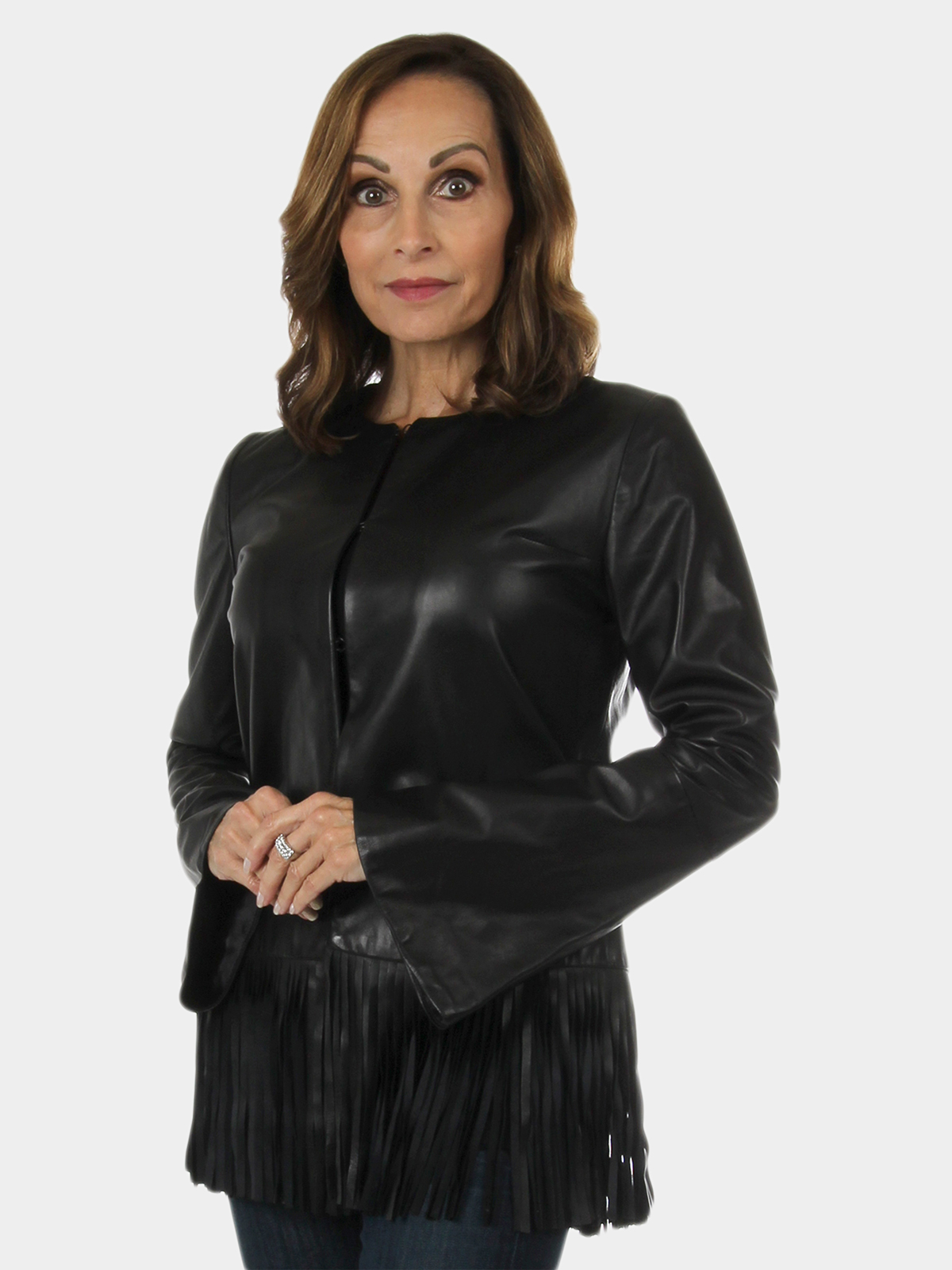 Woman's New Carolyn Rowan Maxwell Black Lamb Leather Jacket