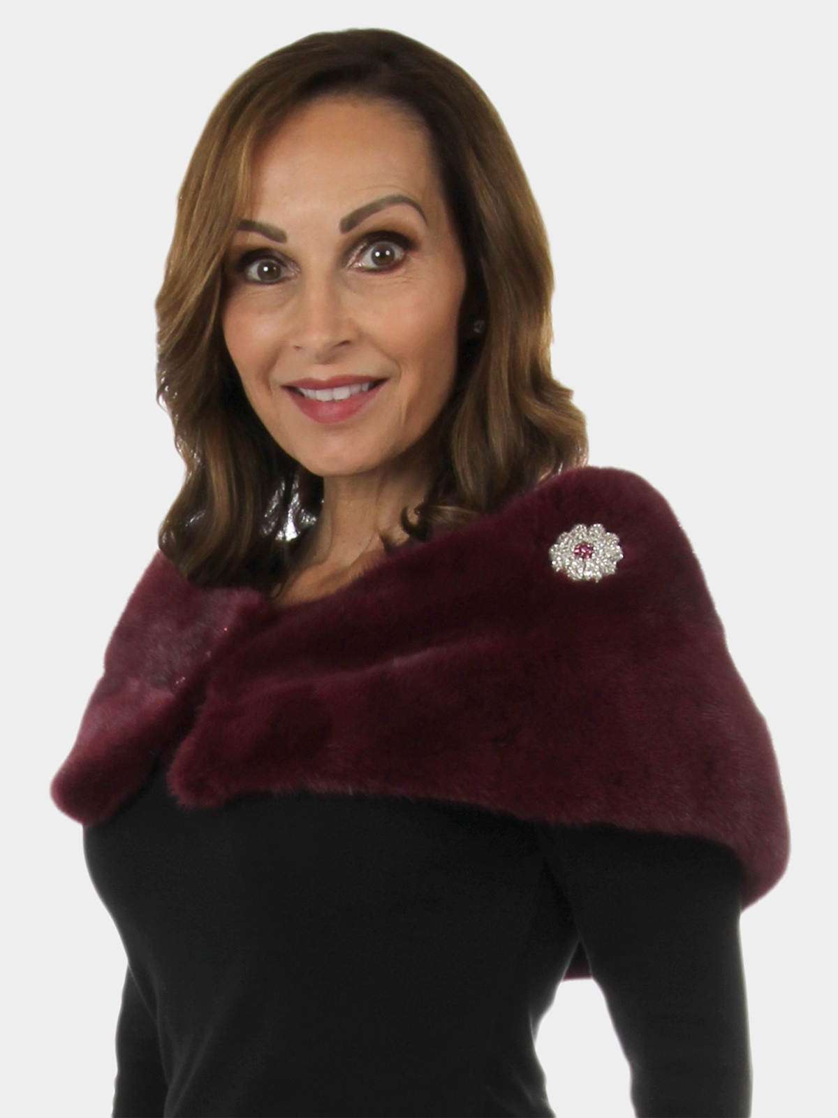 Woman's New Carolyn Rowan Raspberry Robie Mink Fur Stole